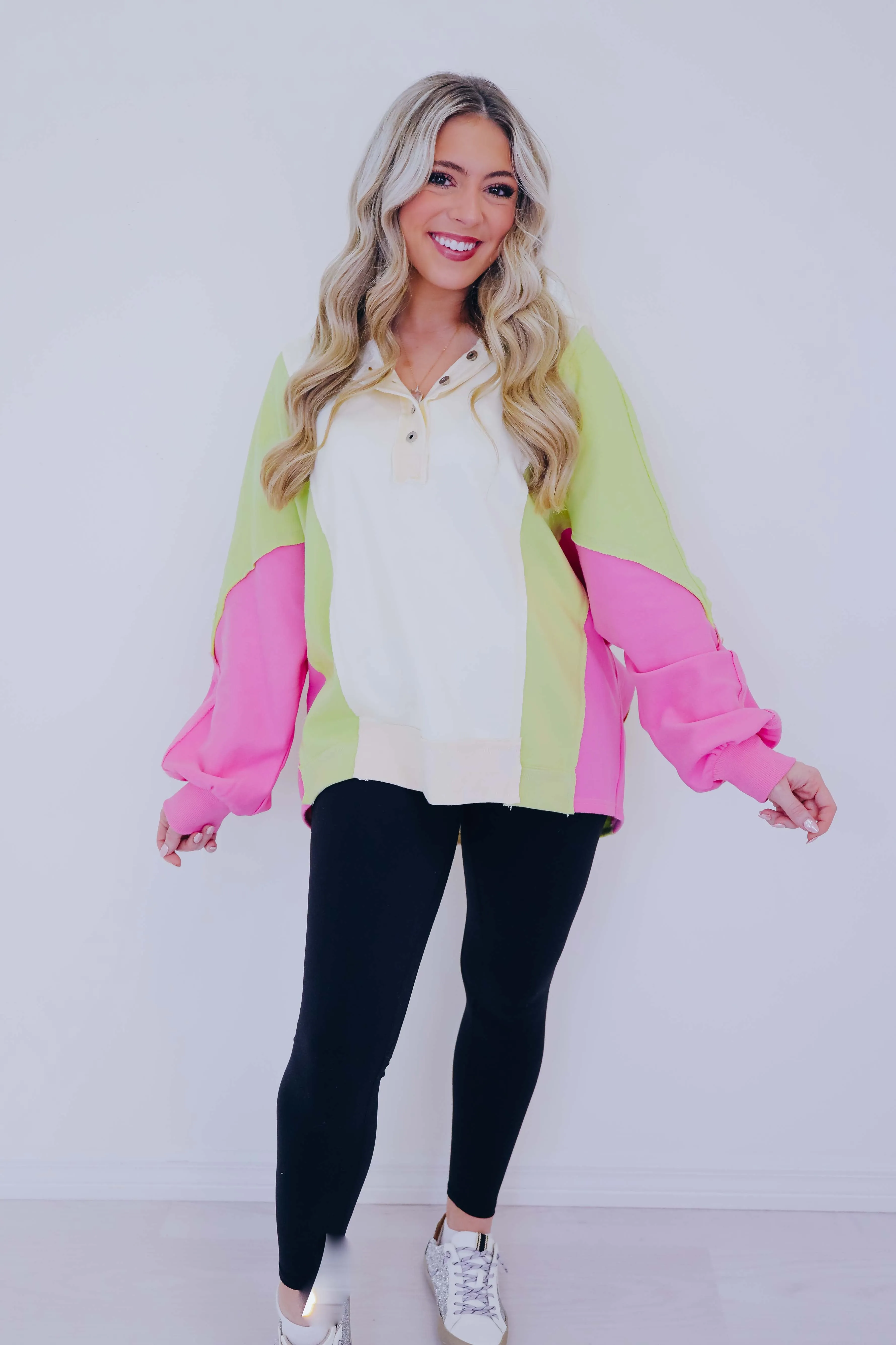 Claudette Colorblock Hoodie Top  - 2 Colors
