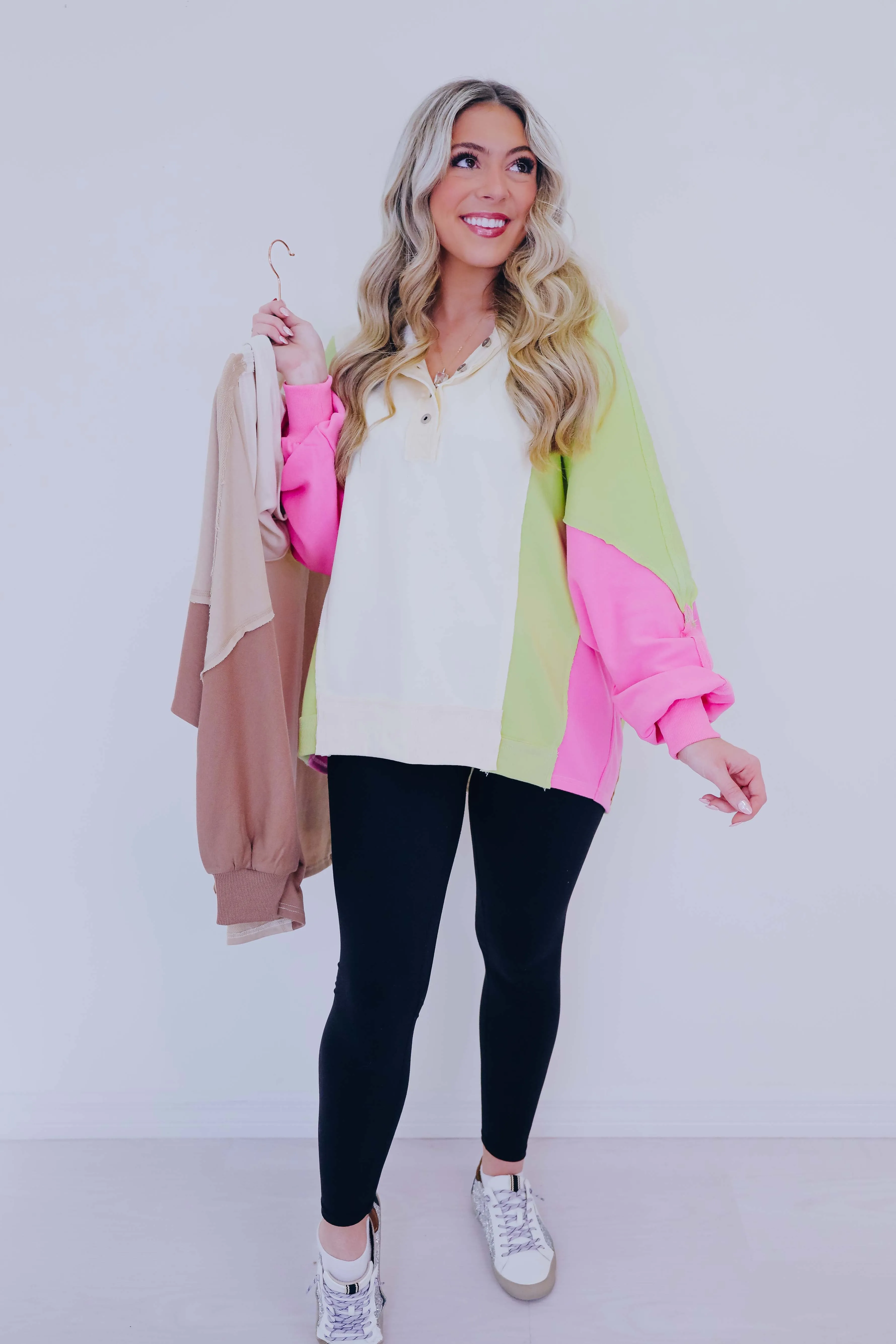 Claudette Colorblock Hoodie Top  - 2 Colors