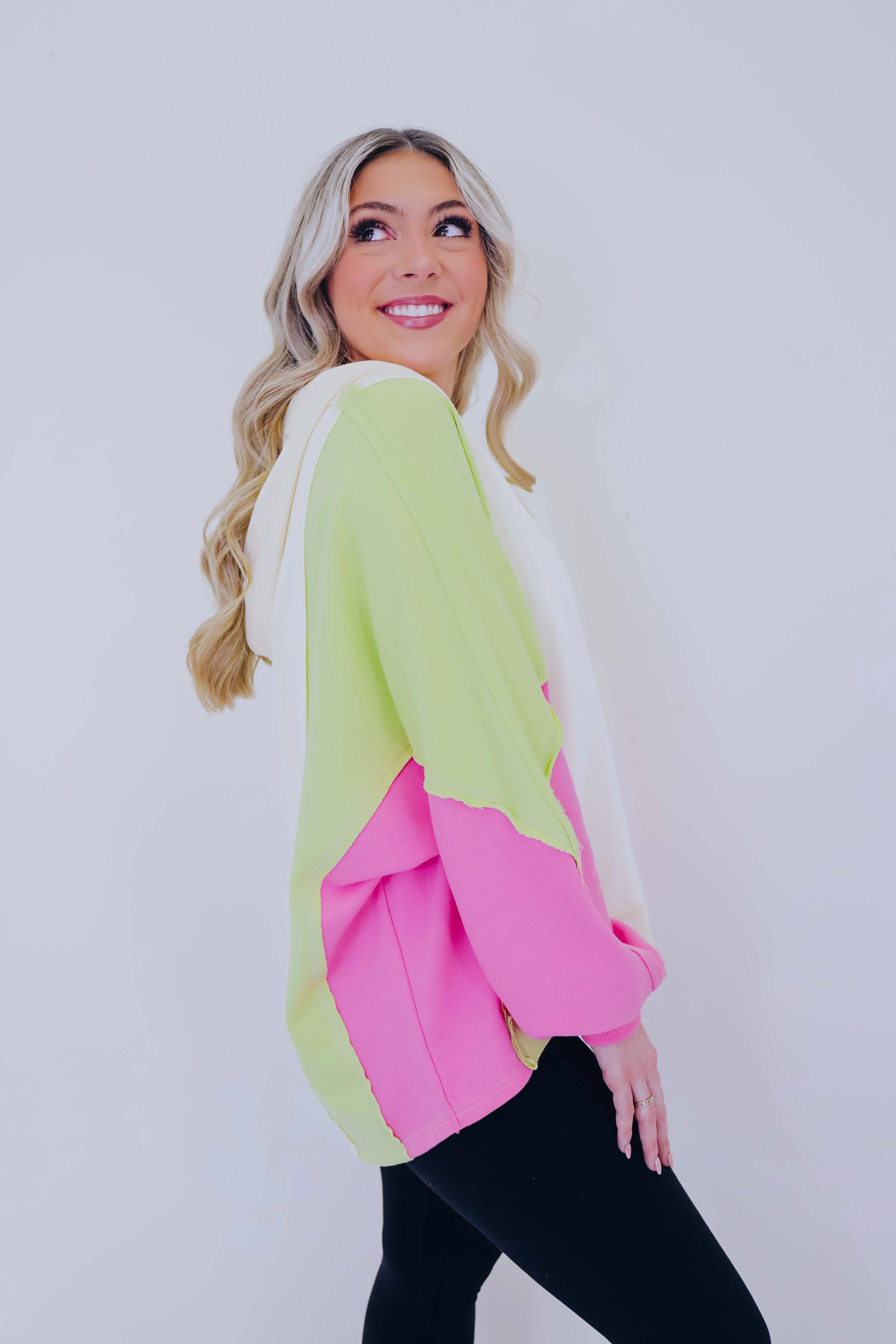 Claudette Colorblock Hoodie Top  - 2 Colors