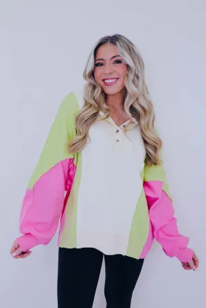 Claudette Colorblock Hoodie Top  - 2 Colors