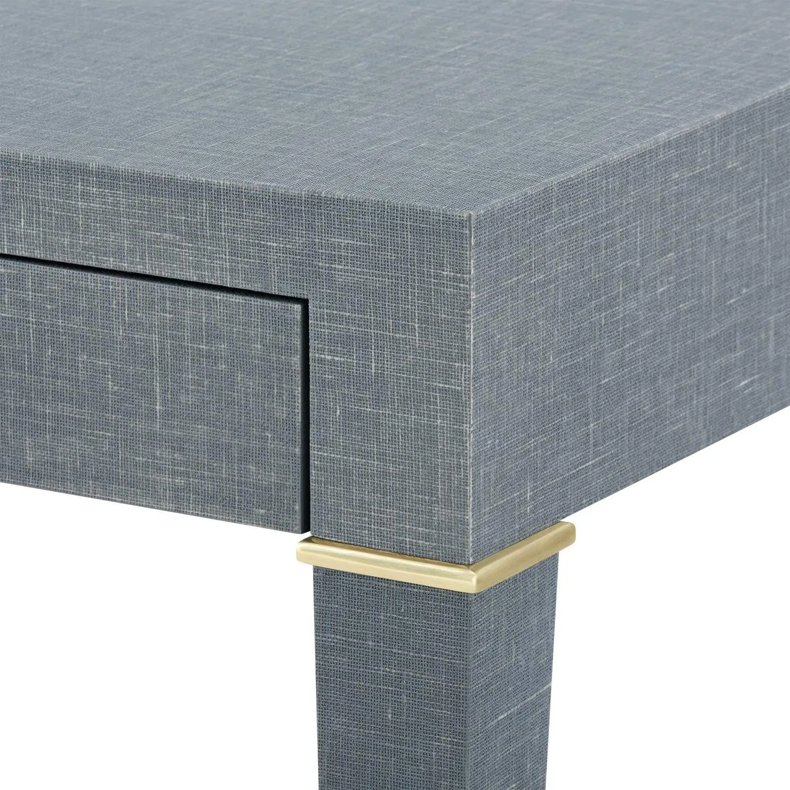 Claudette Desk / Washed Winter Gray, Brass