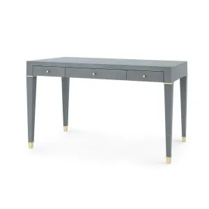 Claudette Desk / Washed Winter Gray, Brass