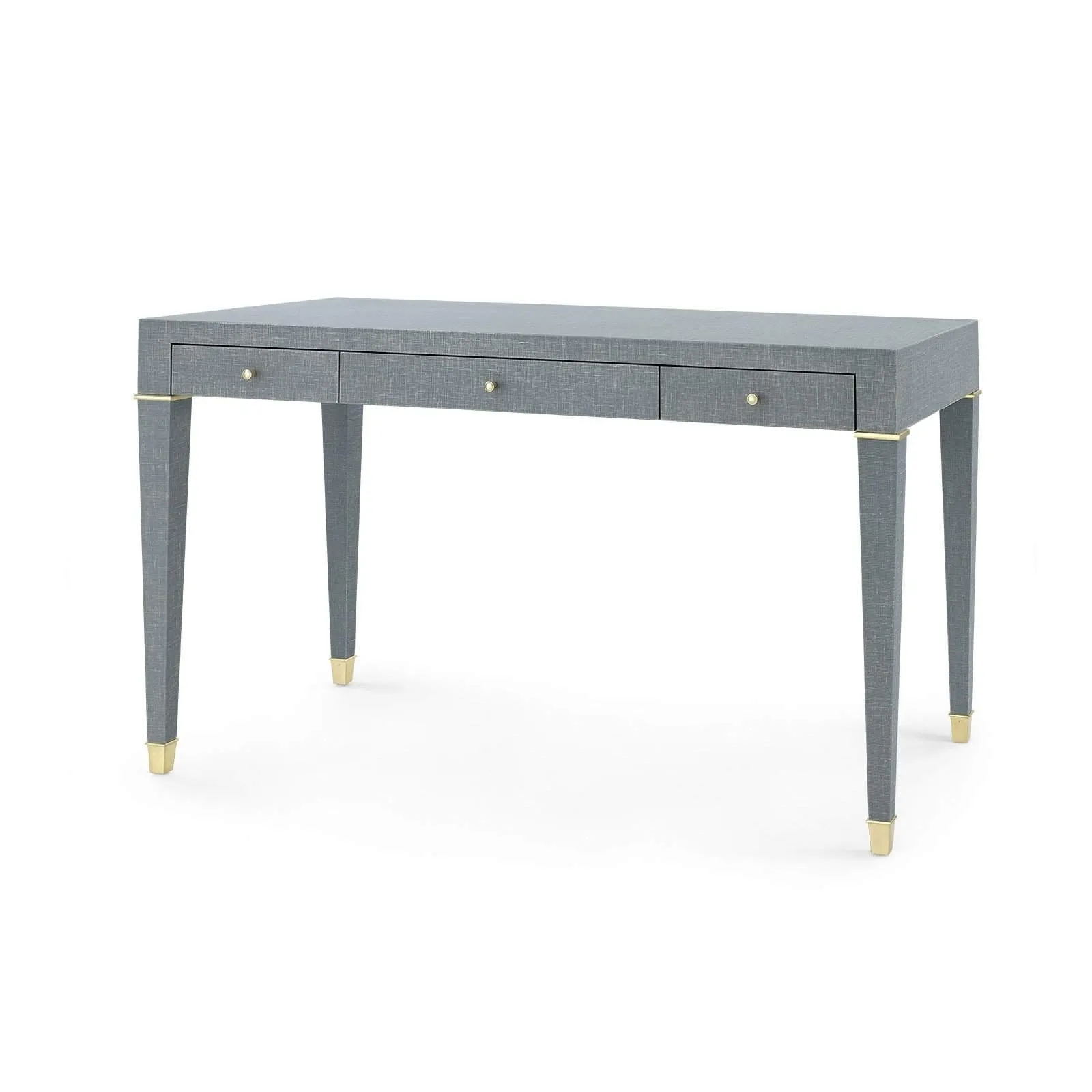 Claudette Desk / Washed Winter Gray, Brass