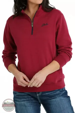 CLMAK7906001 Burg Womens Cinch Hoodie 1/4 Zip