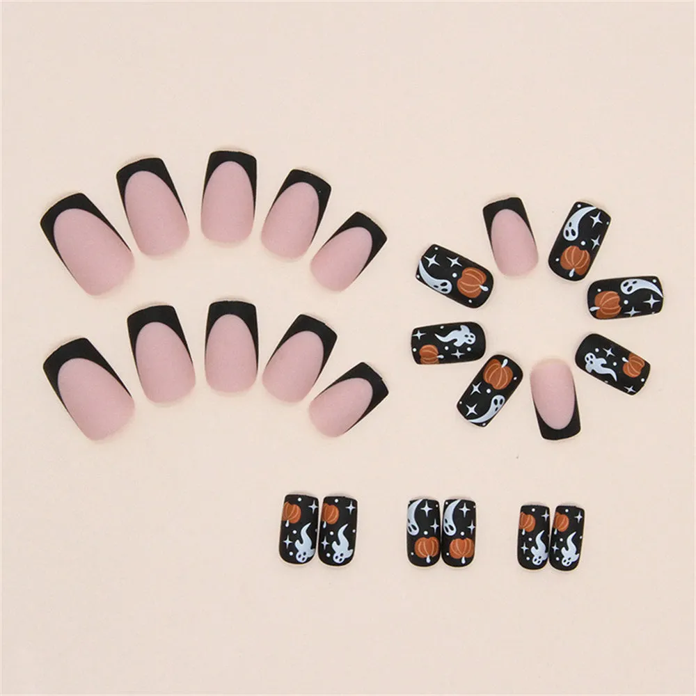 Coffin Pumpkin Ghost French Matte Black