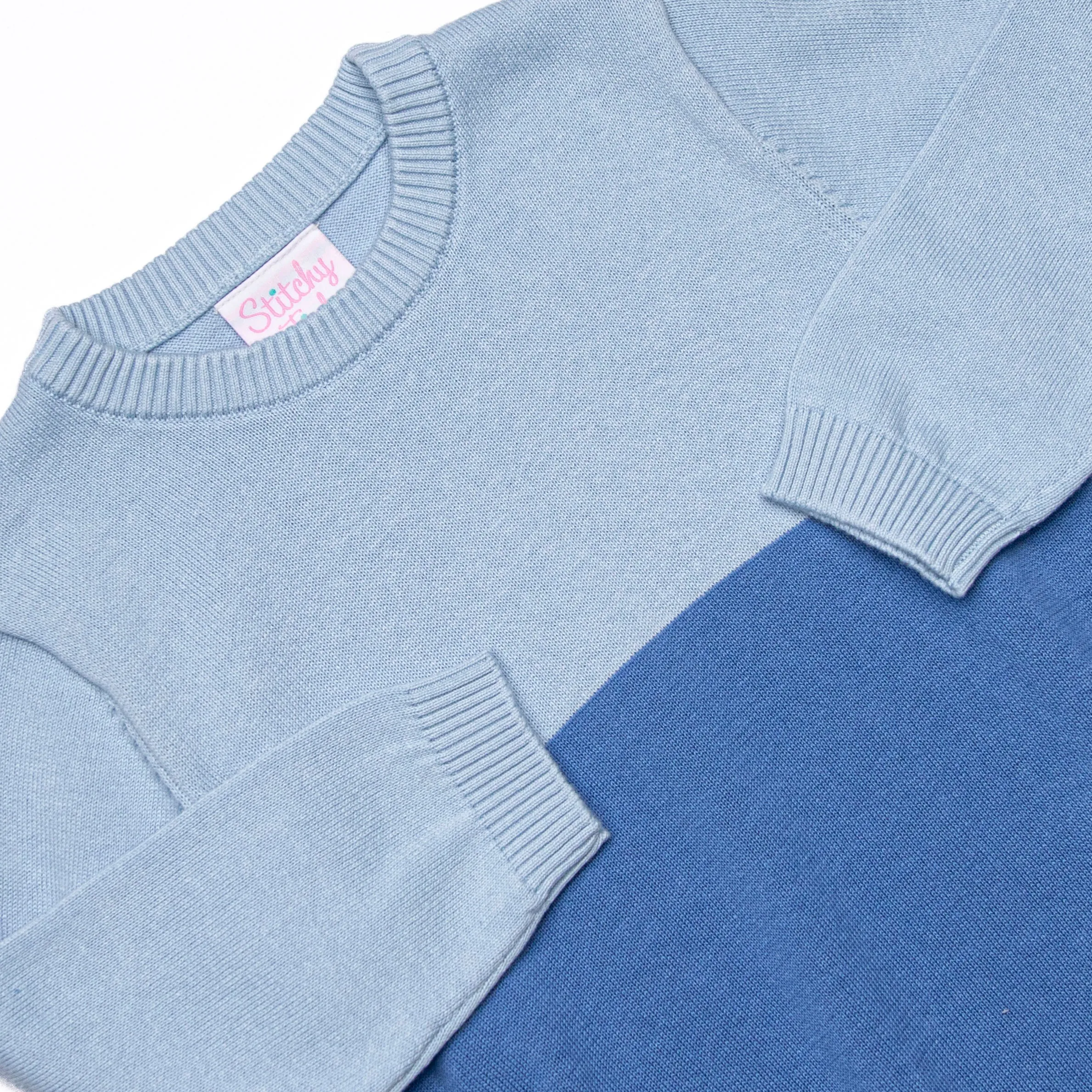 Color Block Sweater, Medium Blue