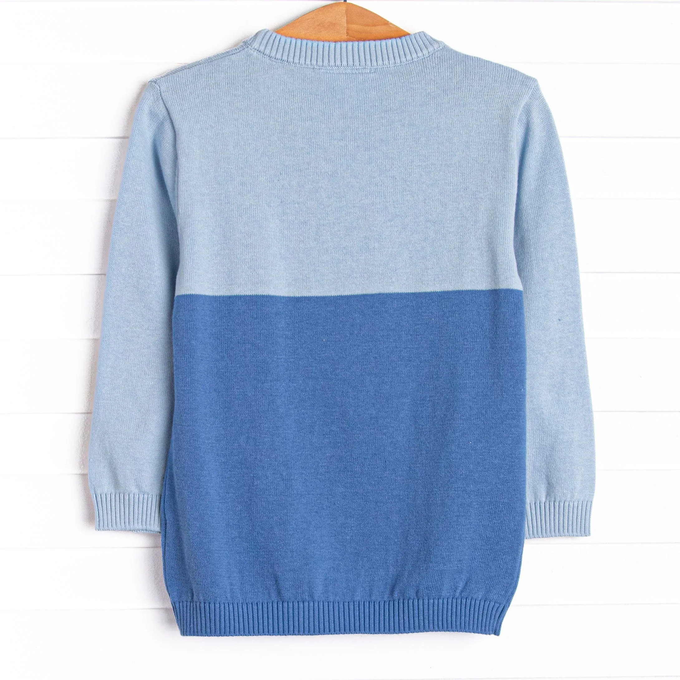 Color Block Sweater, Medium Blue