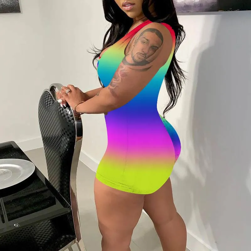 Colorblcok Sleeveless Cut Out Romper