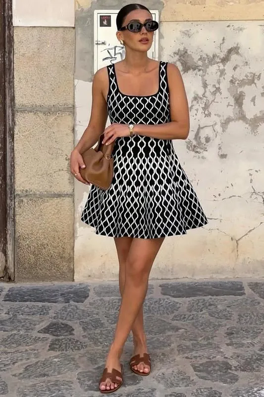 Colorblock A-line Mini Dress
