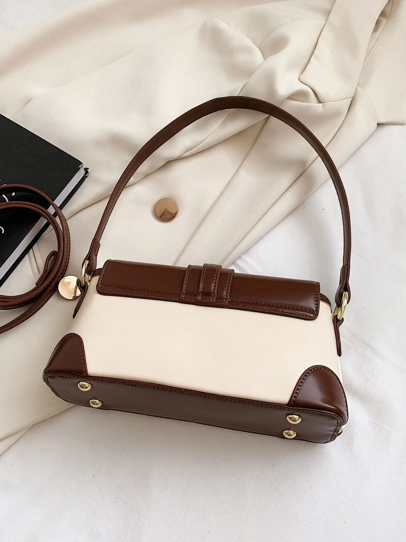 Colorblock Flap Square Bag (with minimal flaws)