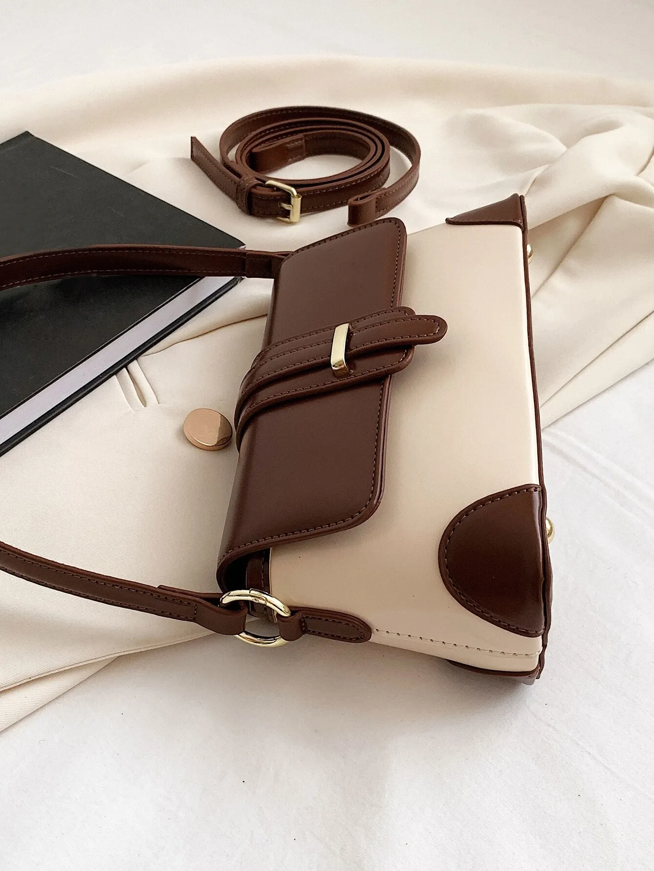 Colorblock Flap Square Bag (with minimal flaws)