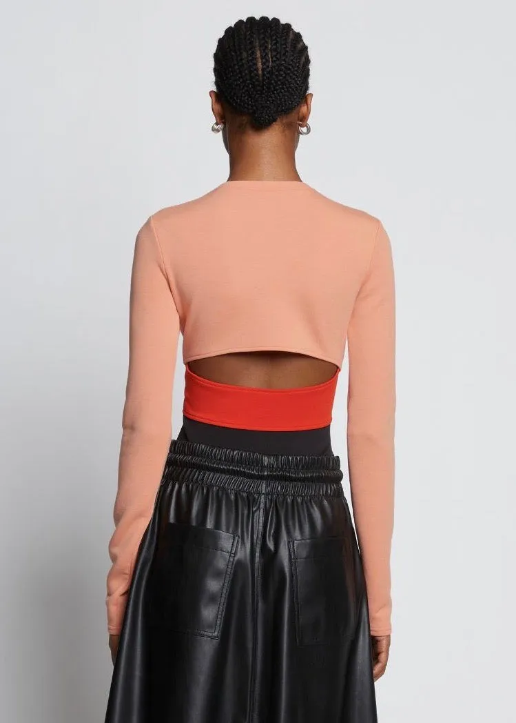 Colorblock Jersey Bodysuit (Salmon/Poppy/Black)