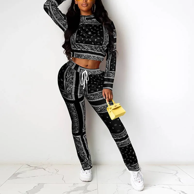 Colorblock Long Sleeve Top & Pants Set