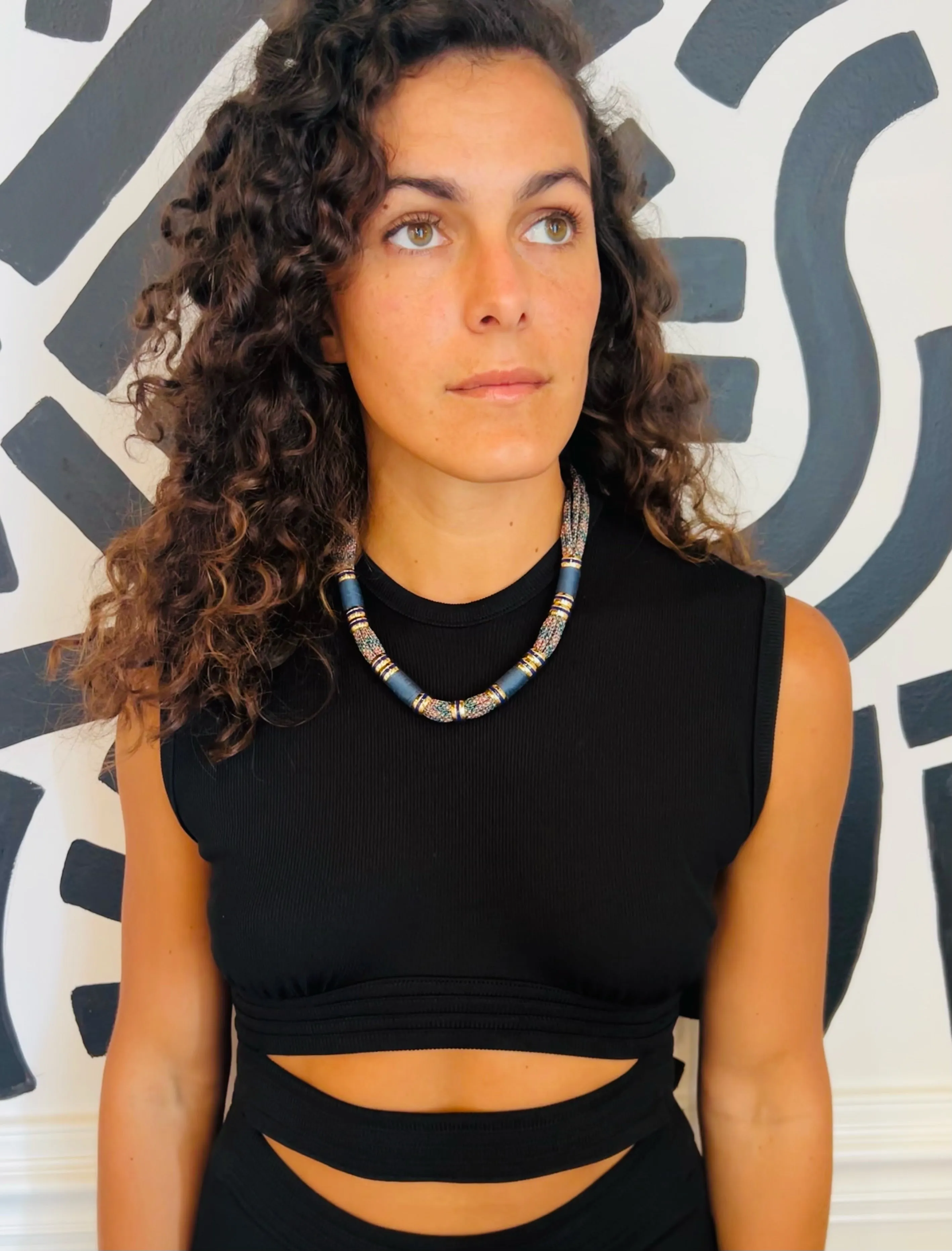 Colorblock Necklace Midnight
