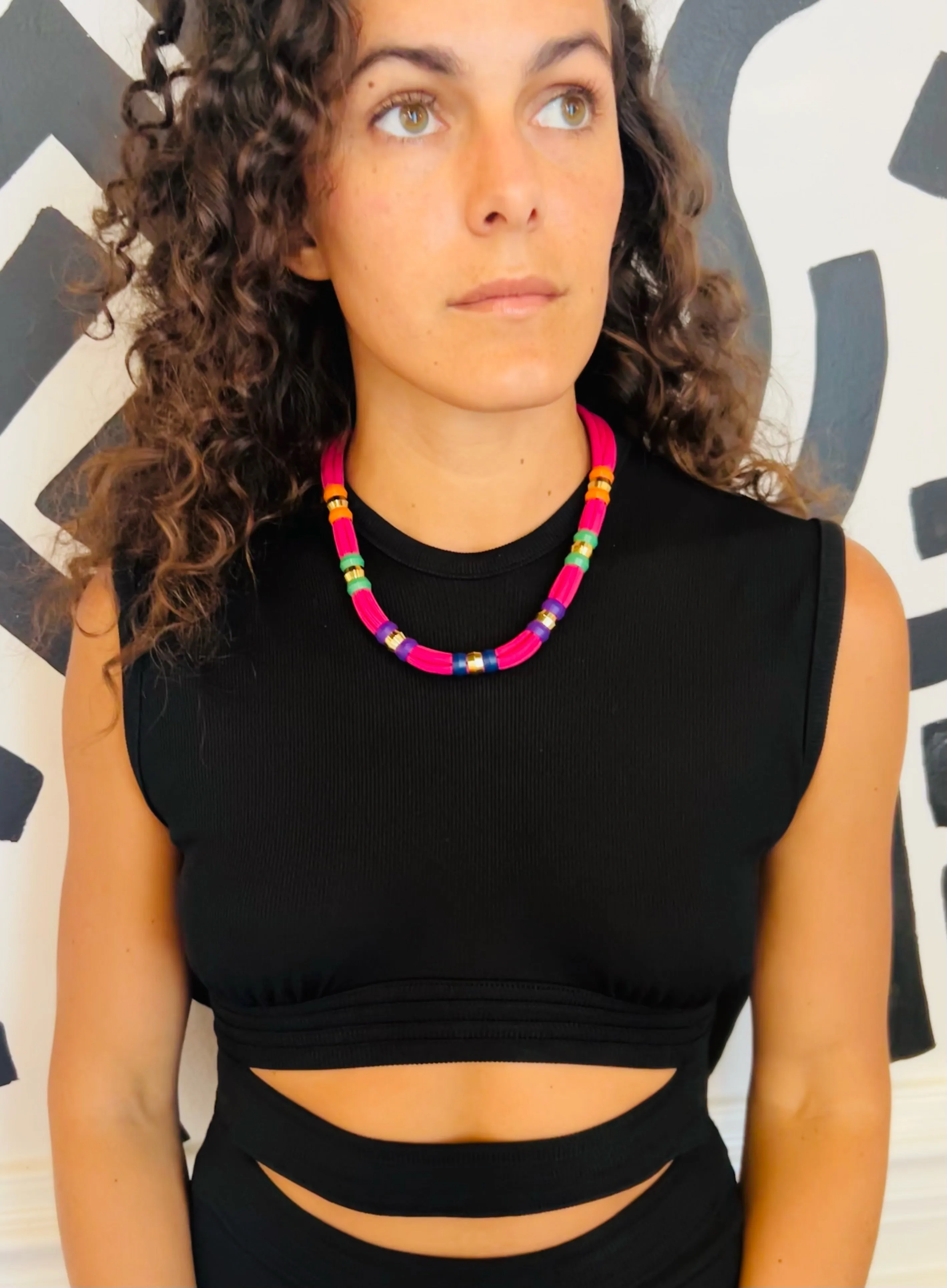 Colorblock Necklace Palette Pink