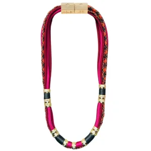 Colorblock Necklace Poppies