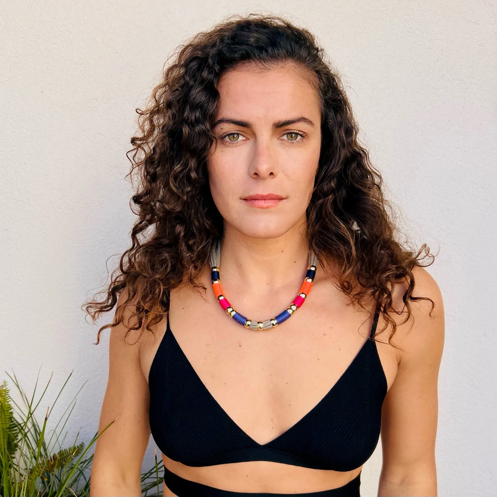 Colorblock Necklace Sangria