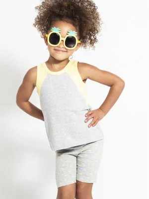 Colored Organics Caela Colorblock Tank (Heather Grey/Lemon) - Size: 2T, 3T, 4T