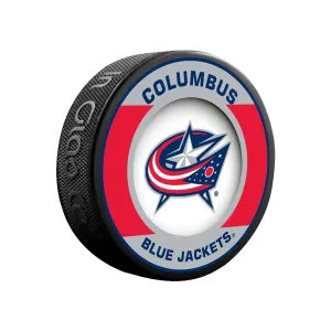 Columbus Blue Jackets Inglasco NHL Retro Logo Hockey Puck