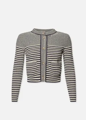 Compact Stripe Cardi (Navy Multi)