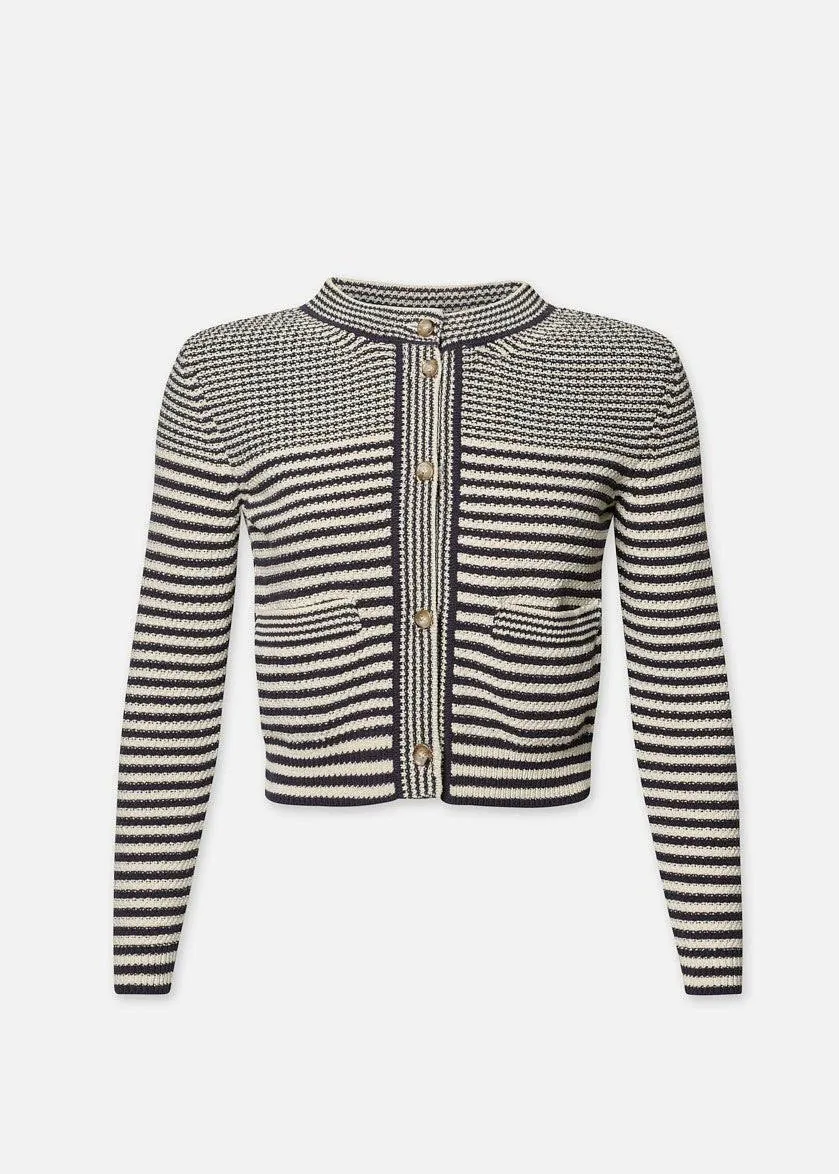 Compact Stripe Cardi (Navy Multi)