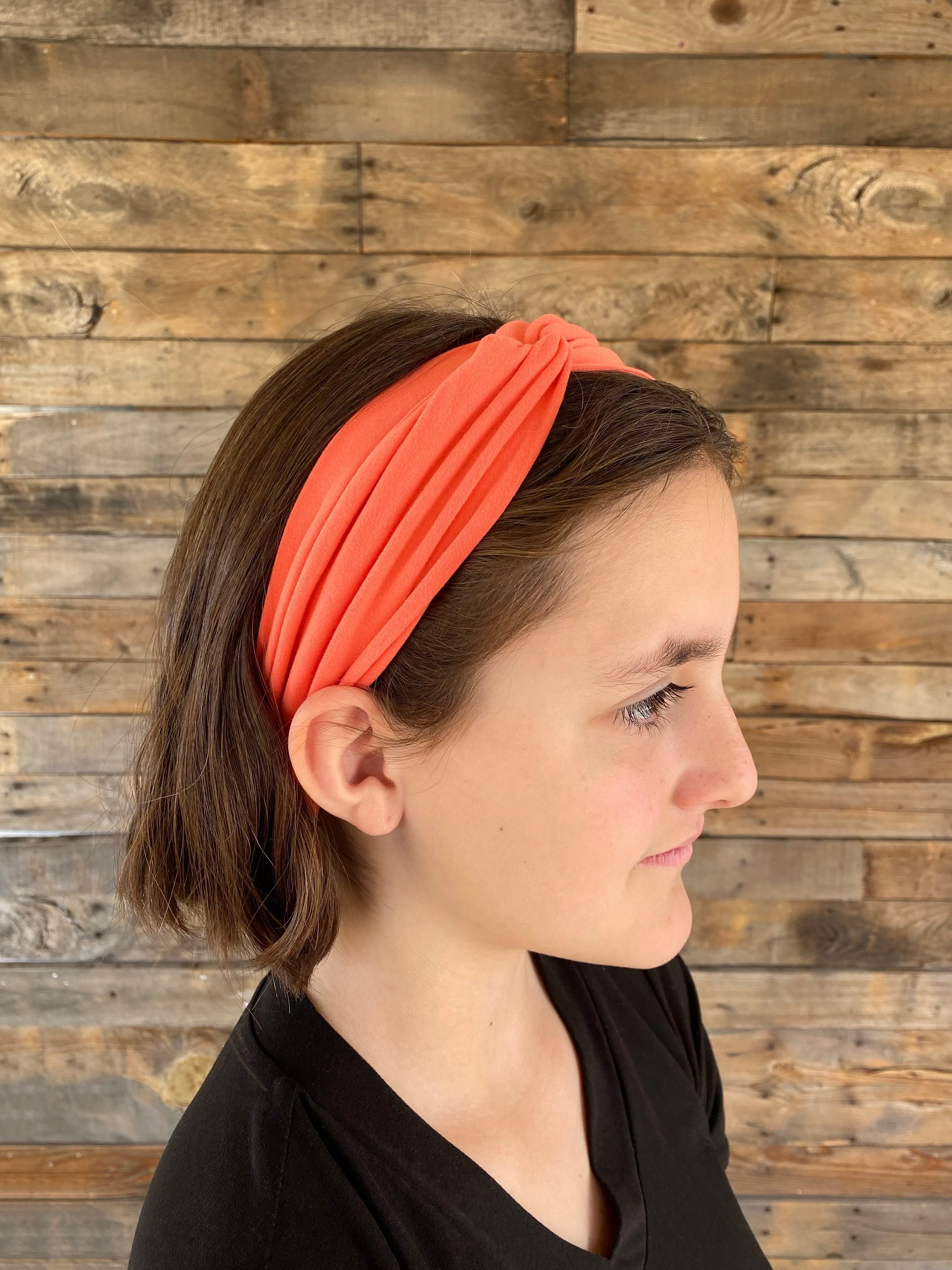 Coral Matte Faux Knot Headband
