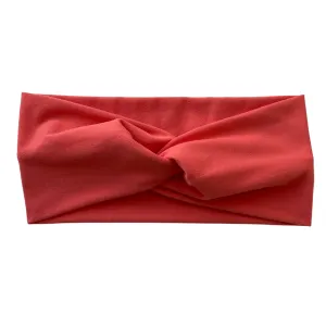 Coral Matte Faux Knot Headband