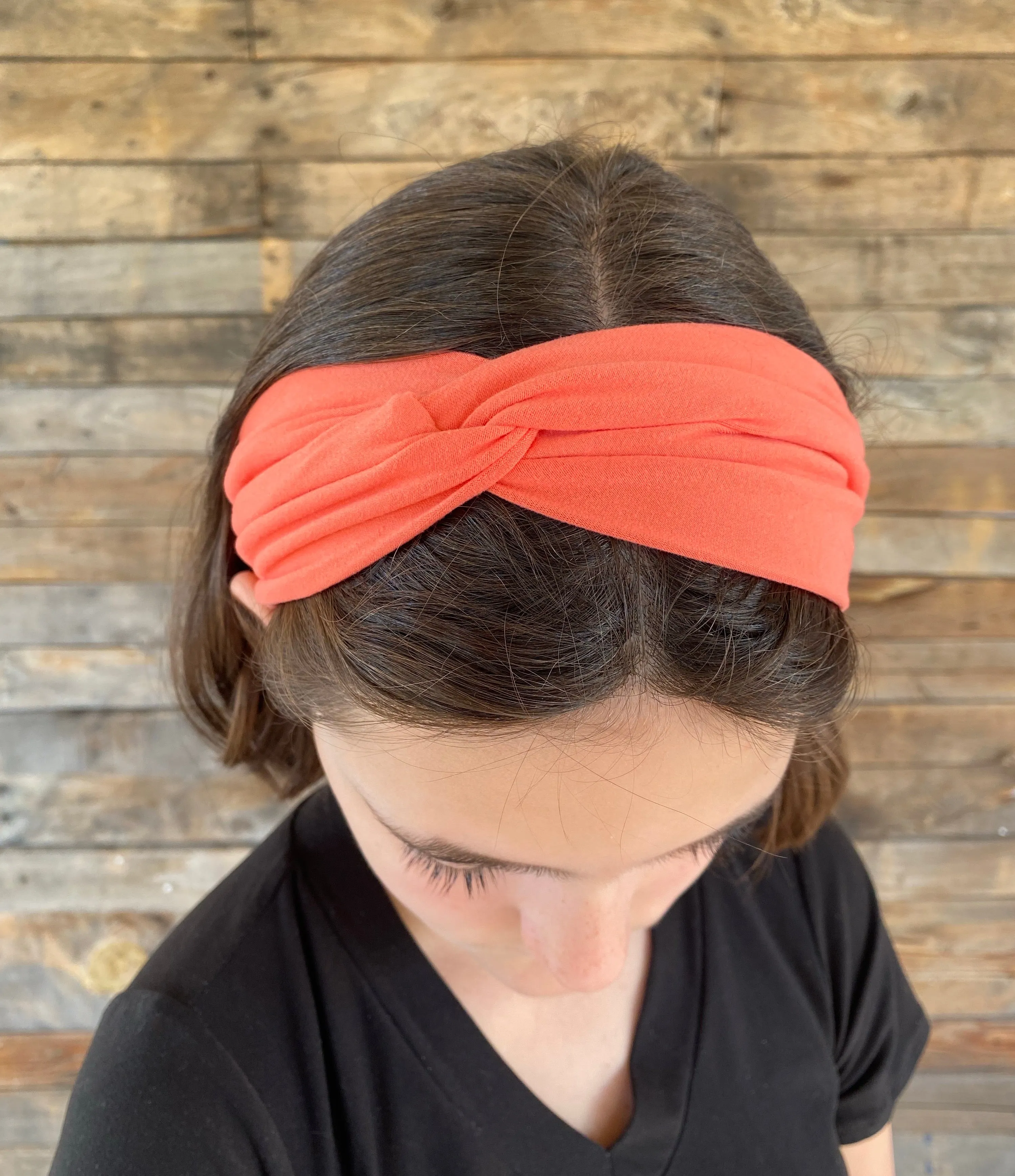 Coral Matte Faux Knot Headband