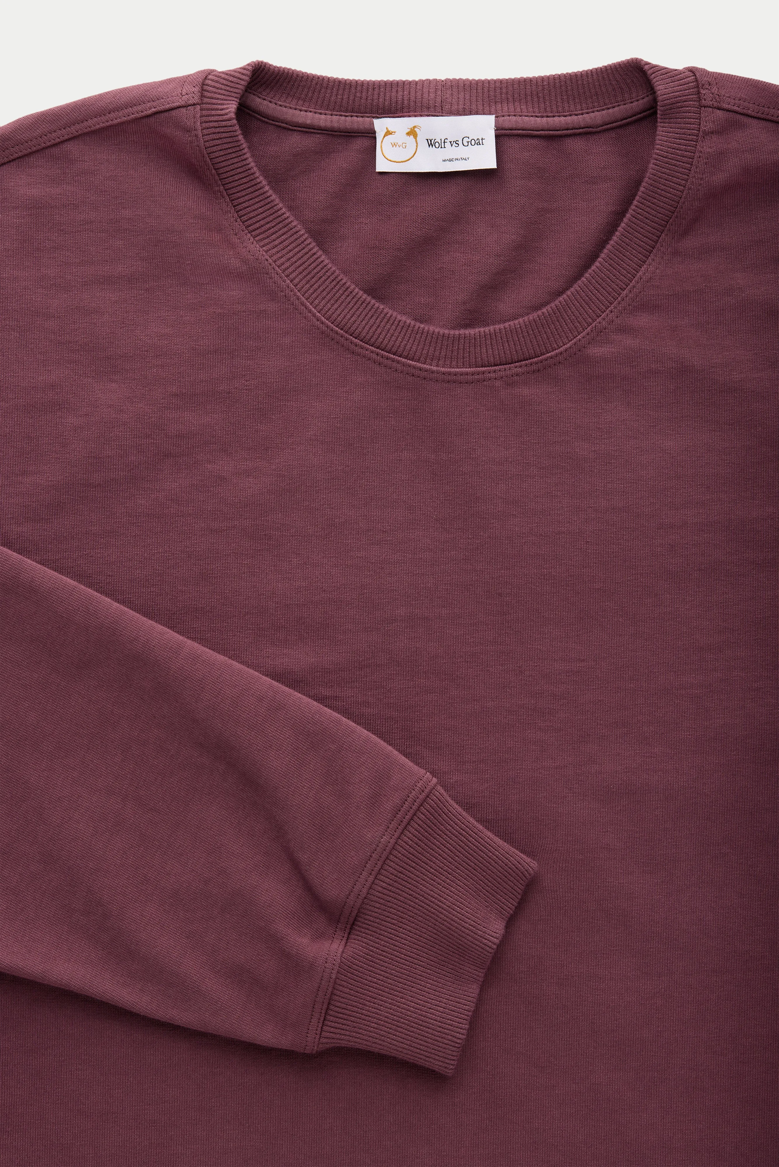Cotton Long Sleeve Crewneck T-Shirt Fulvia 4 Color Option