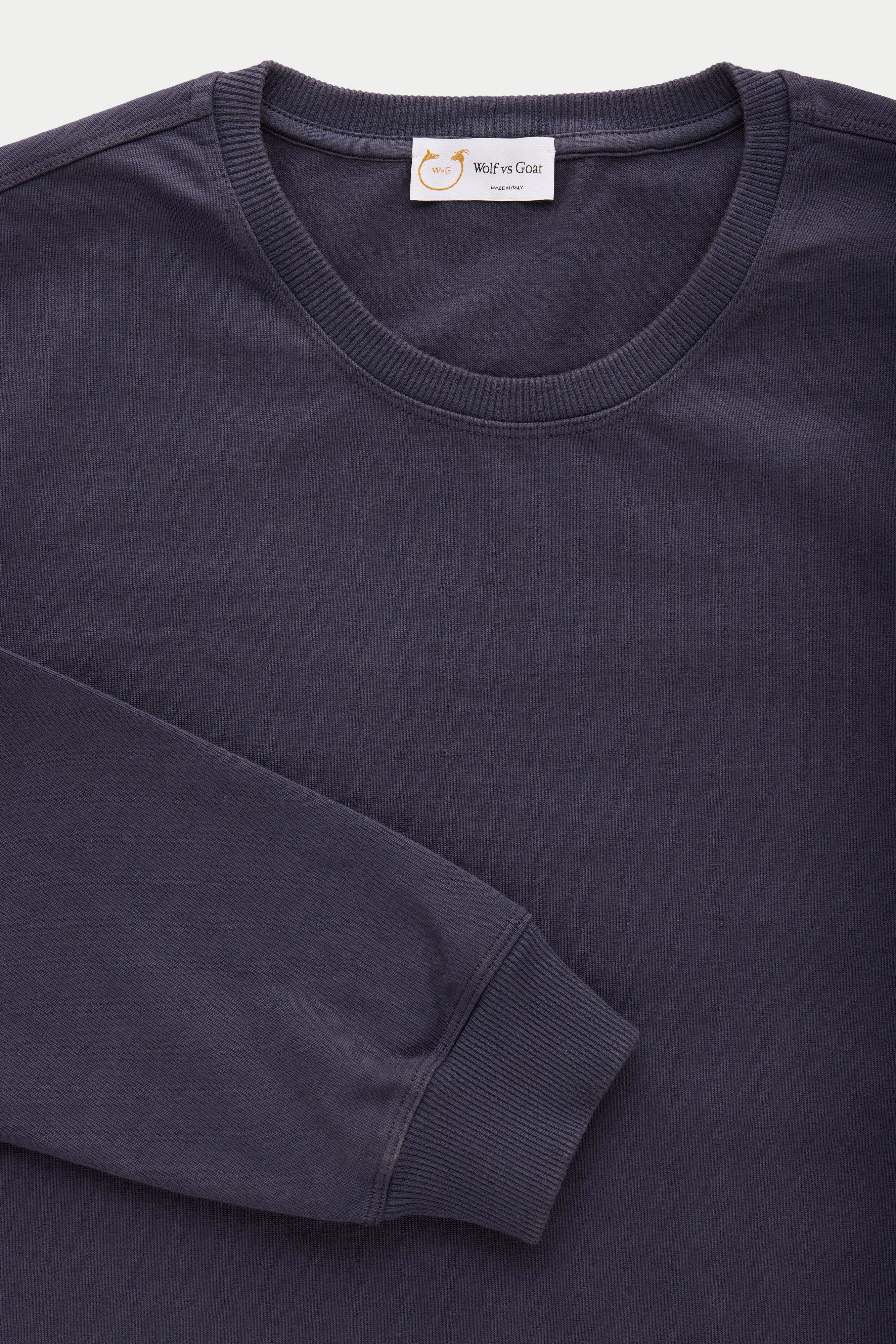 Cotton Long Sleeve Crewneck T-Shirt Fulvia 4 Color Option