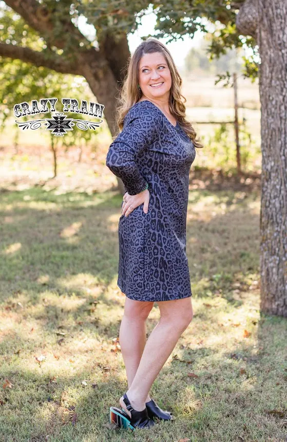 Crazy Train Outlaw Black Leopard Dress