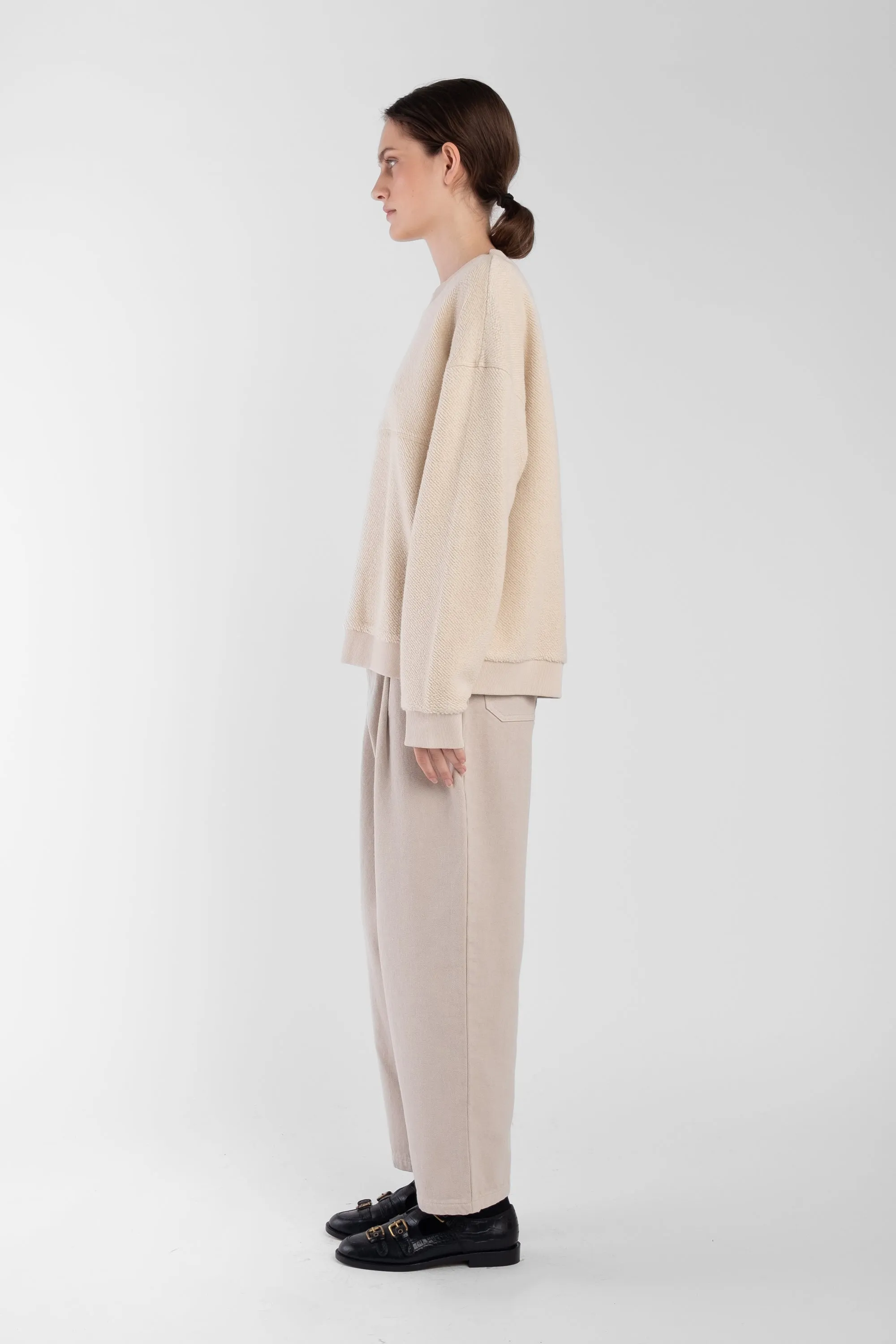 Cream Brushed Terry Sweatshirt