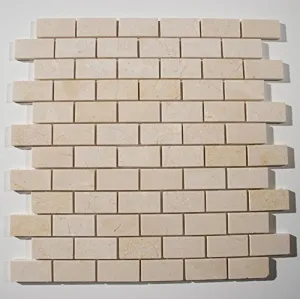 Crema Marfil Polished 1x2 Brick Pattern Stone Tile