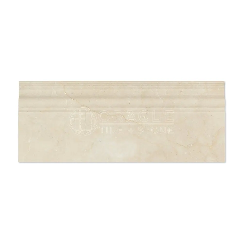 Crema Marfil Spanish Marble Baseboard Trim Molding, Polished