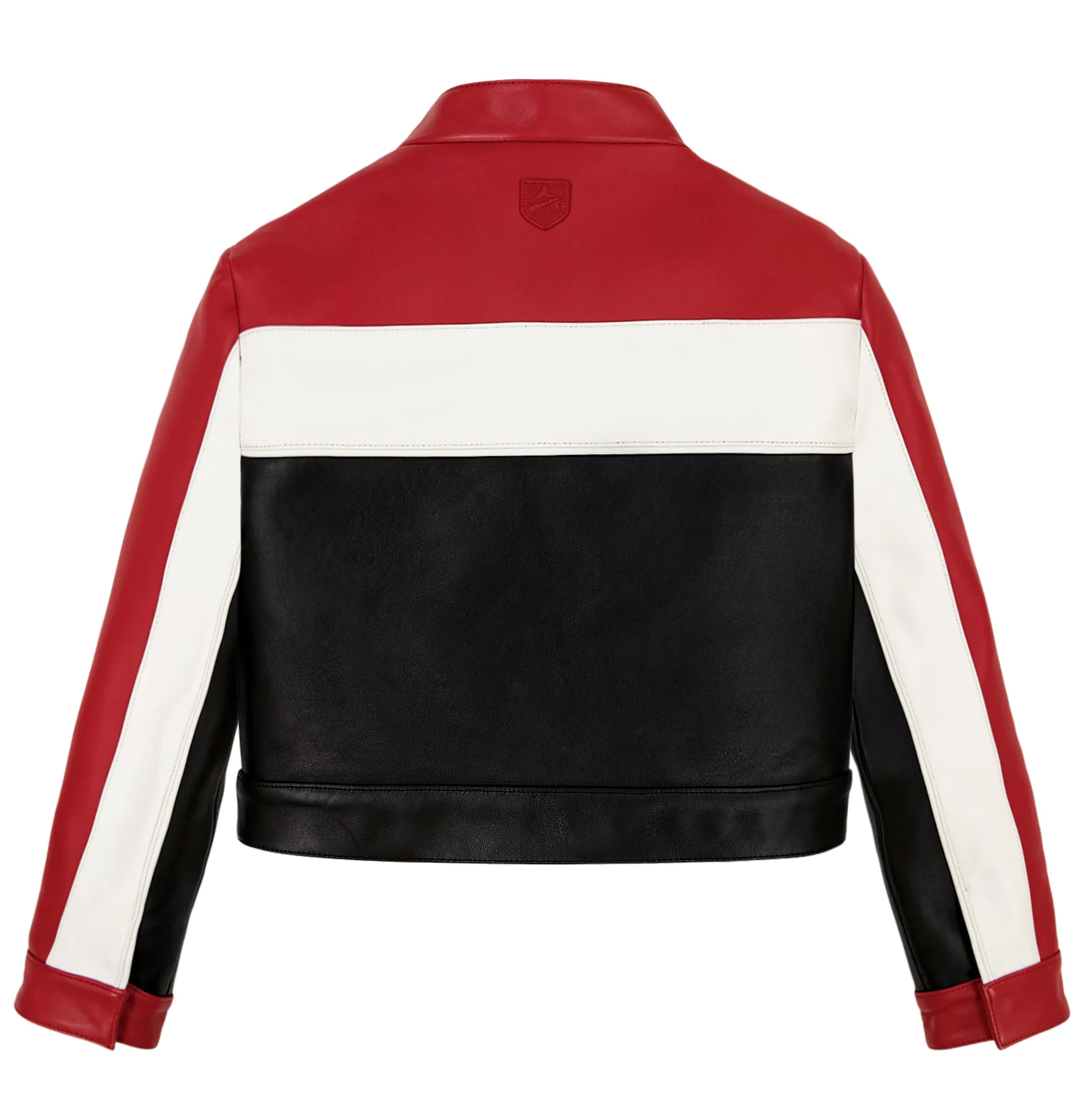 CROPPED COLORBLOCK MOTO JACKET