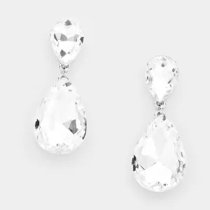 Crystal Teardrop Earrings on Silver | 237729