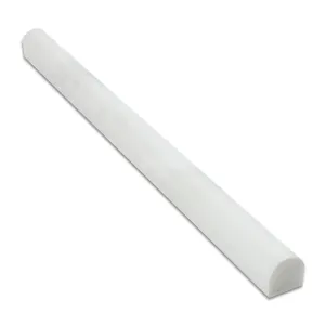 Crystal White Marble Polished Pencil Molding Trim Bullnose Liner 3/4" x 12"