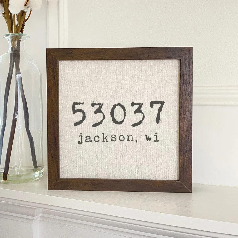 Customizable Zip Code - Framed Sign