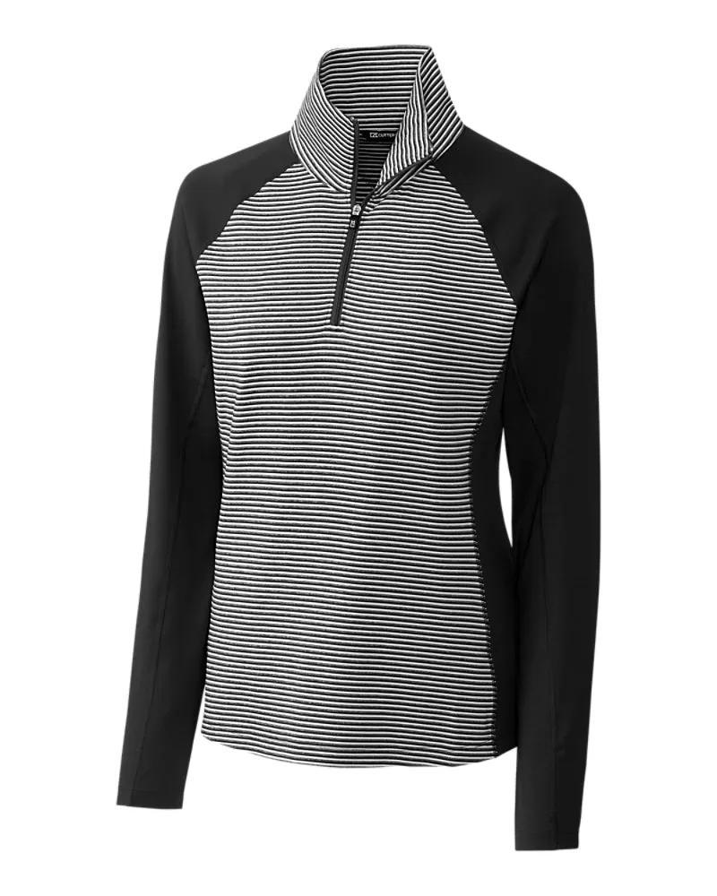 Cutter & Buck Women's Forge Tonal Stripe Stretch Half Zip Pullover