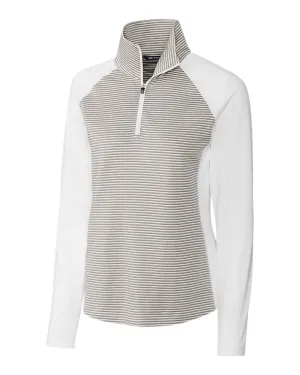 Cutter & Buck Women's Forge Tonal Stripe Stretch Half Zip Pullover