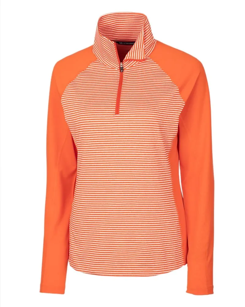 Cutter & Buck Women's Forge Tonal Stripe Stretch Half Zip Pullover