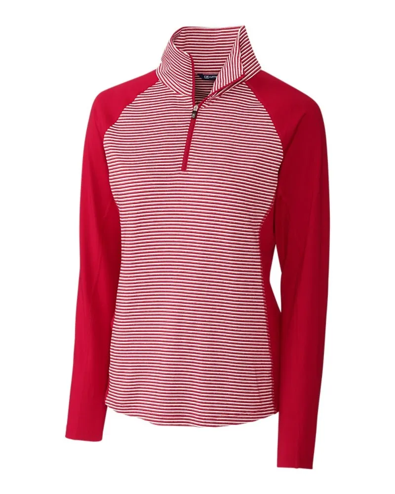 Cutter & Buck Women's Forge Tonal Stripe Stretch Half Zip Pullover