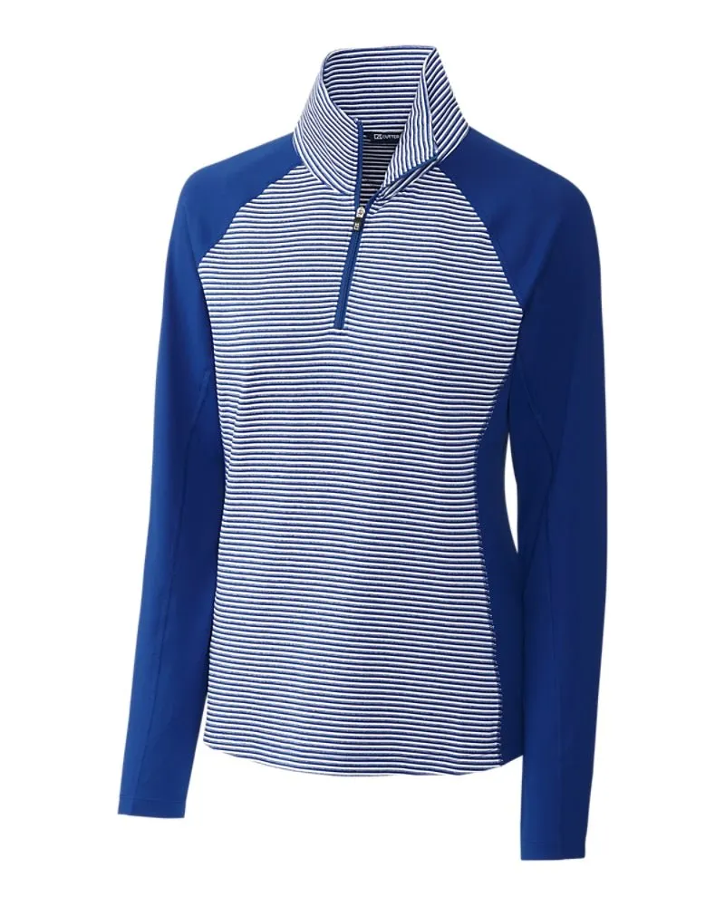 Cutter & Buck Women's Forge Tonal Stripe Stretch Half Zip Pullover