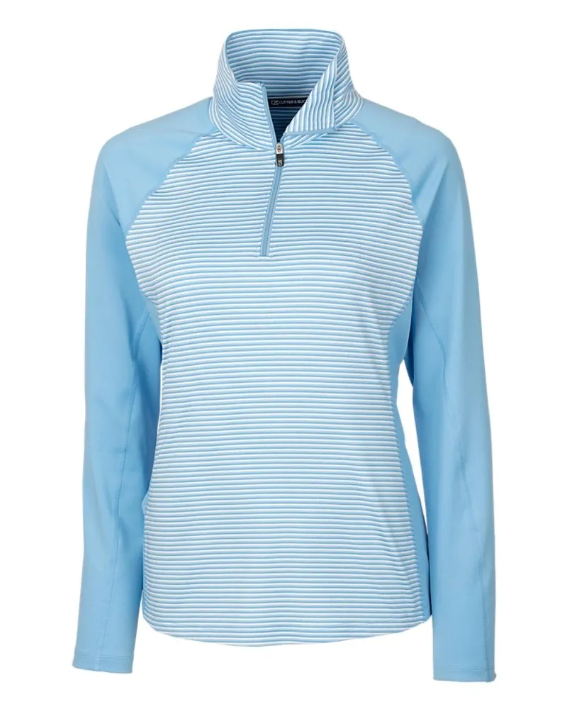 Cutter & Buck Women's Forge Tonal Stripe Stretch Half Zip Pullover