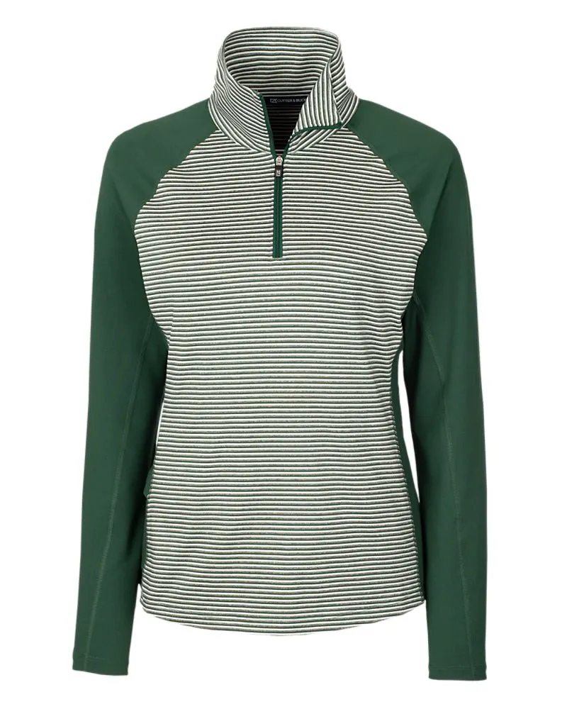 Cutter & Buck Women's Forge Tonal Stripe Stretch Half Zip Pullover