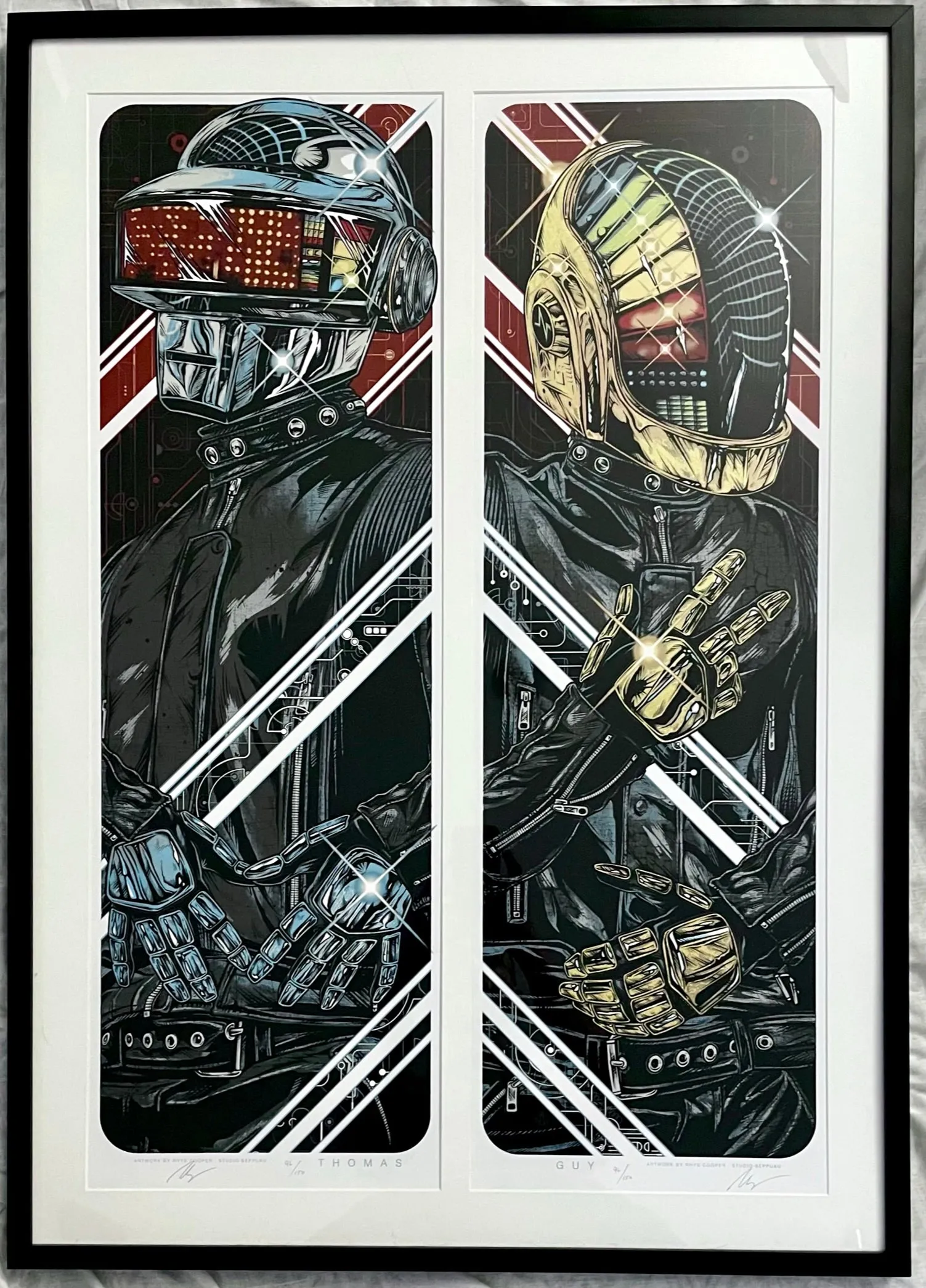Daft Punk 'Guy & Thomas 2-Print Set' (Framed)