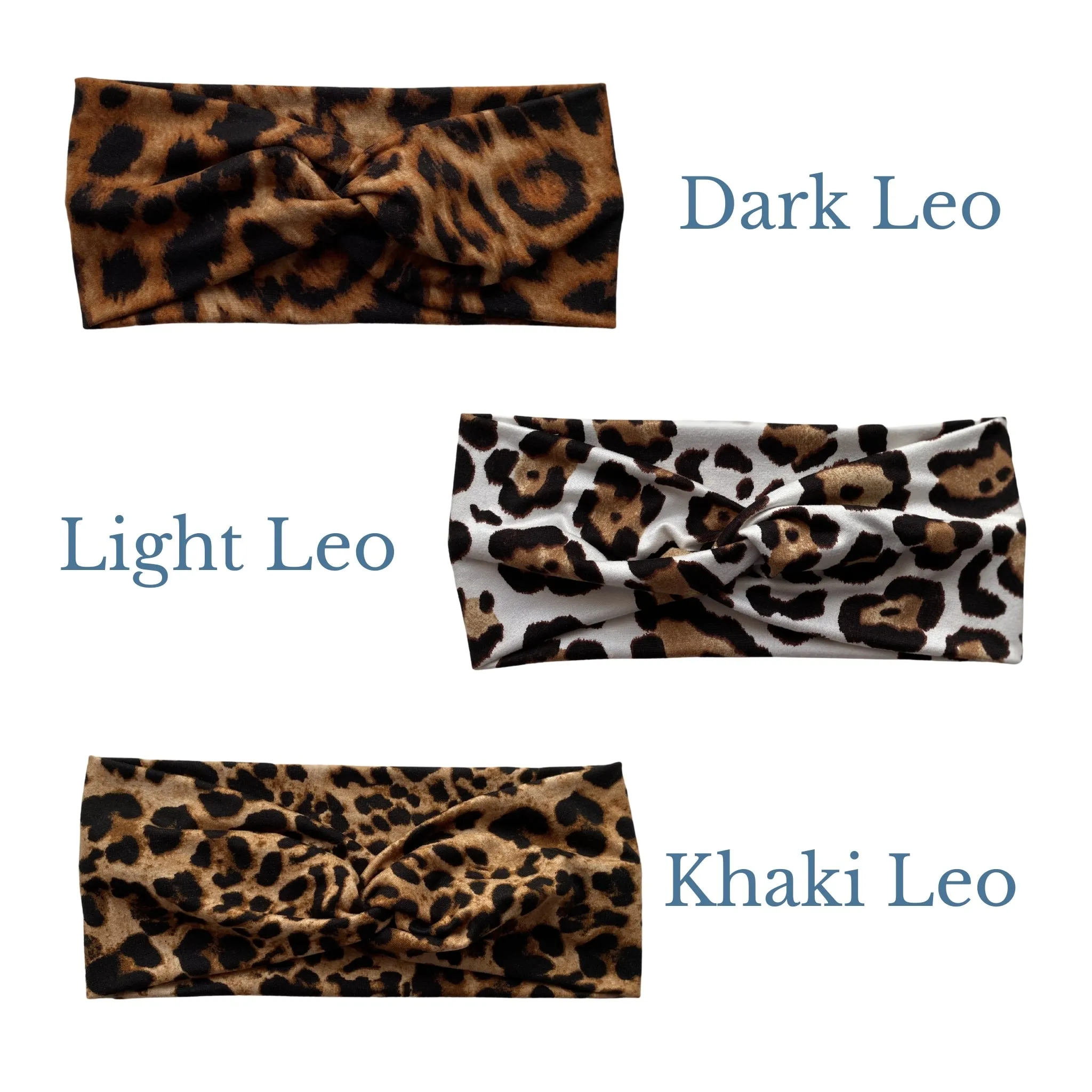 Dark Leopard Faux Knot Headband
