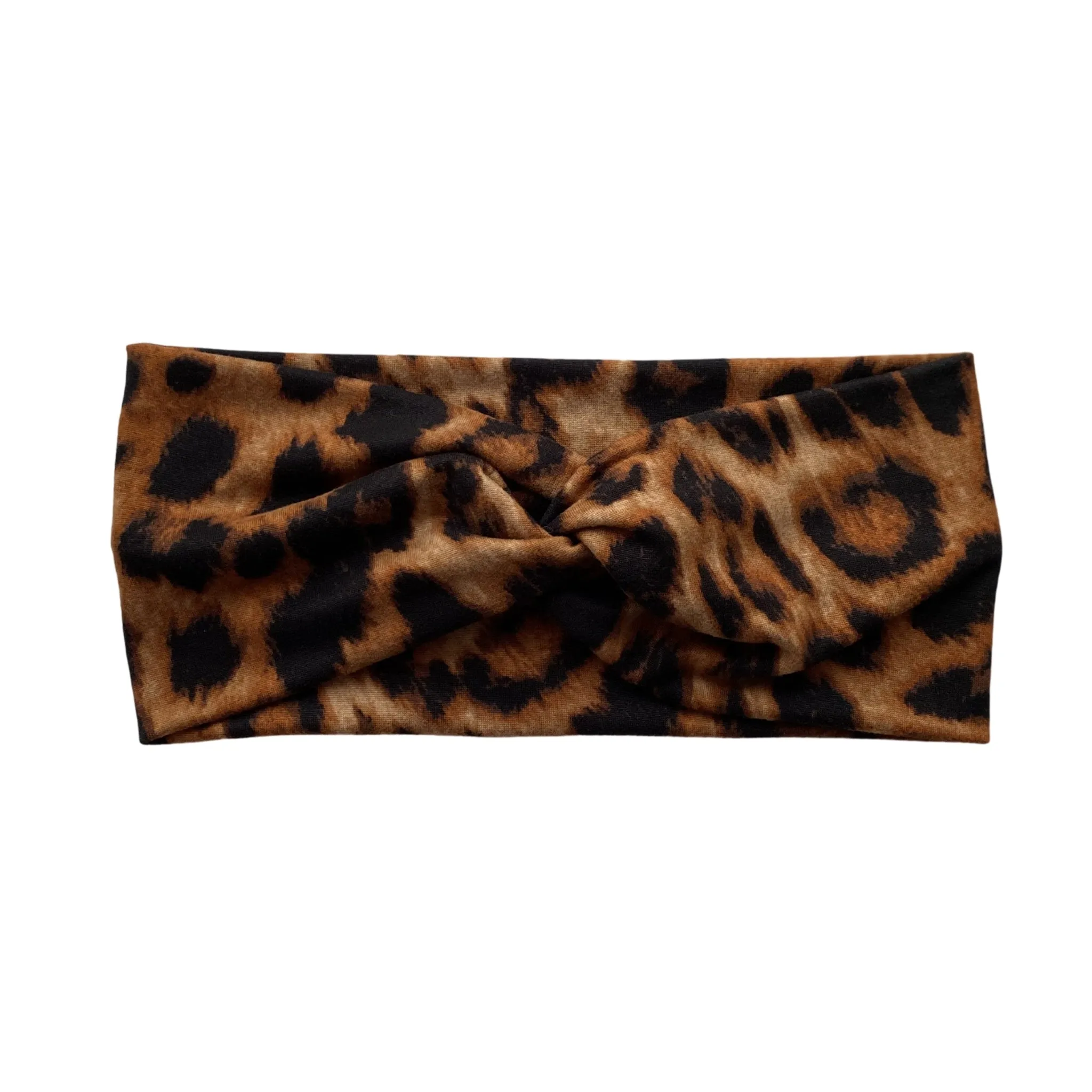 Dark Leopard Faux Knot Headband