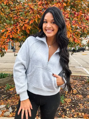 DAY TO REMEMBER HALF ZIP-HEATHER GREY