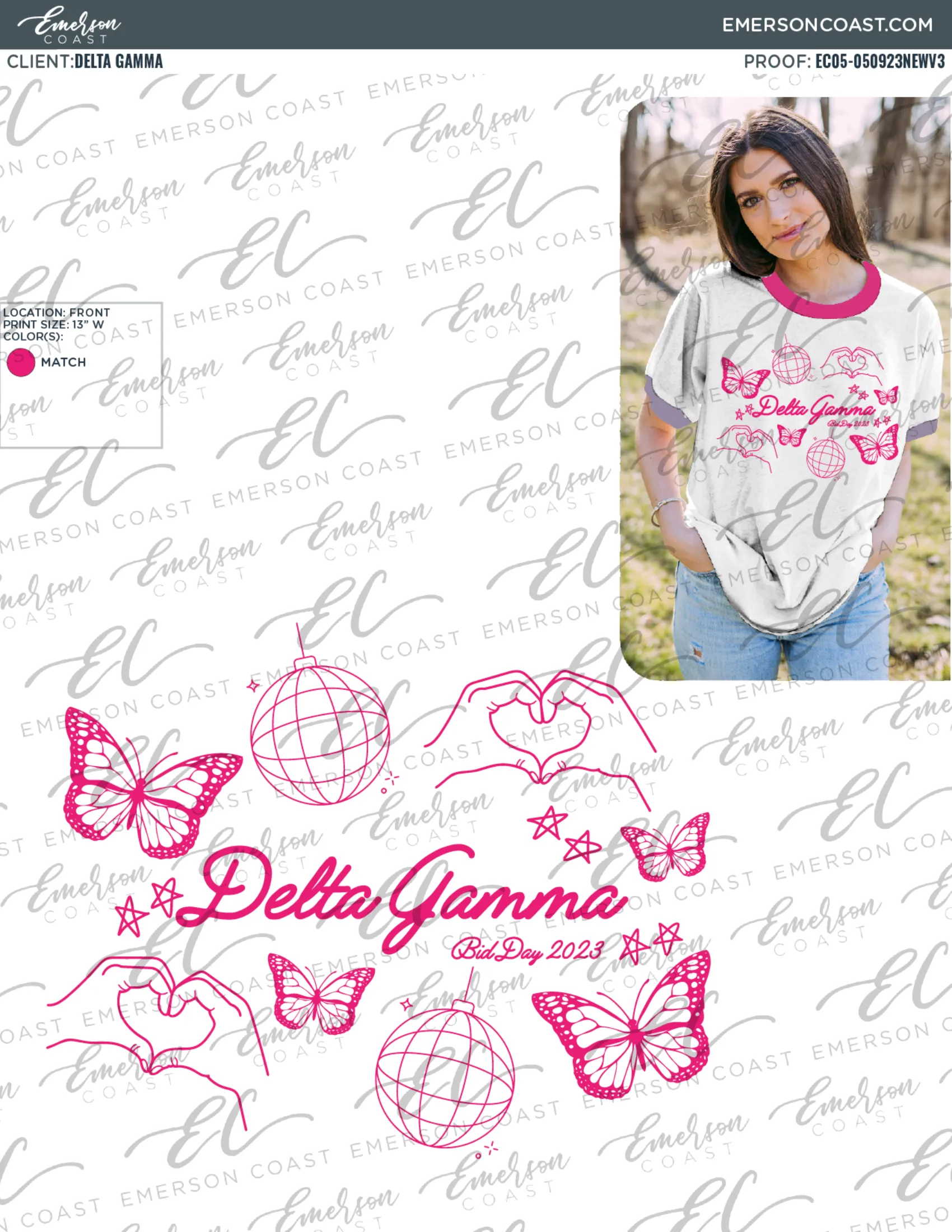 Delta Gamma Lover Bid Day Colorblock Ringer